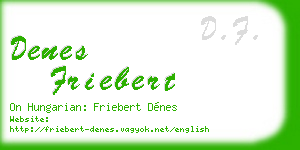 denes friebert business card